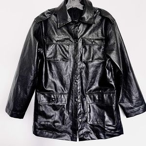SHEIN Black faux leather jacket
